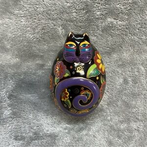Laurel Burch 1996, Vintage Flowering Feline Numbered Cat Figurine multicolored